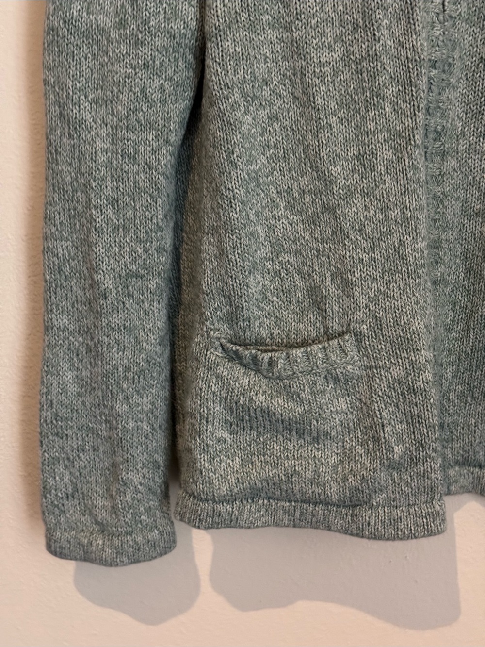 L.L.Bean 100% Cotton Quarter Zip Sweater XL Blue Green Pullover Collared Knit - Picture 4 of 10